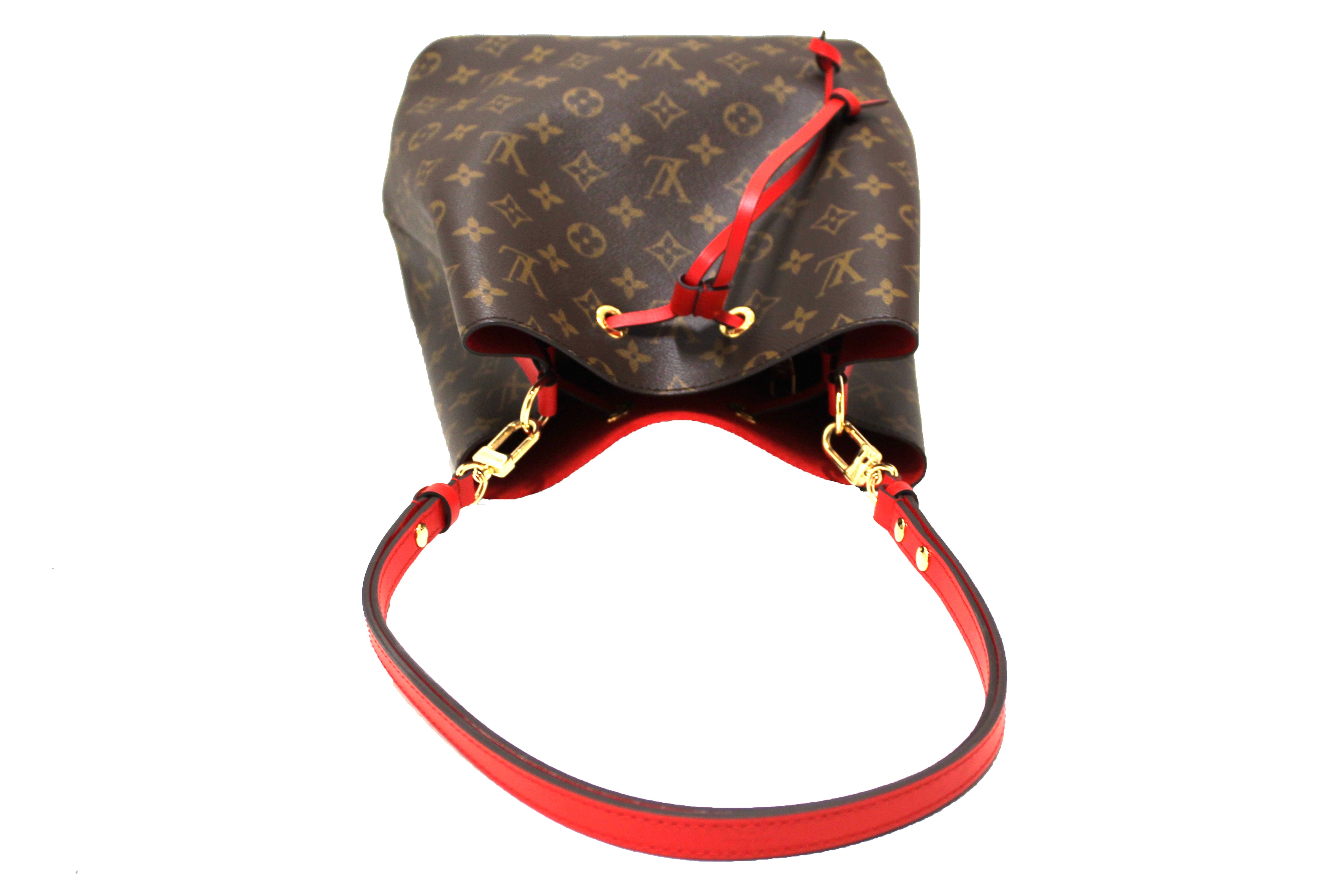 Authentic Louis Vuitton Classic Monogram Red NeoNoe Shoulder Bag