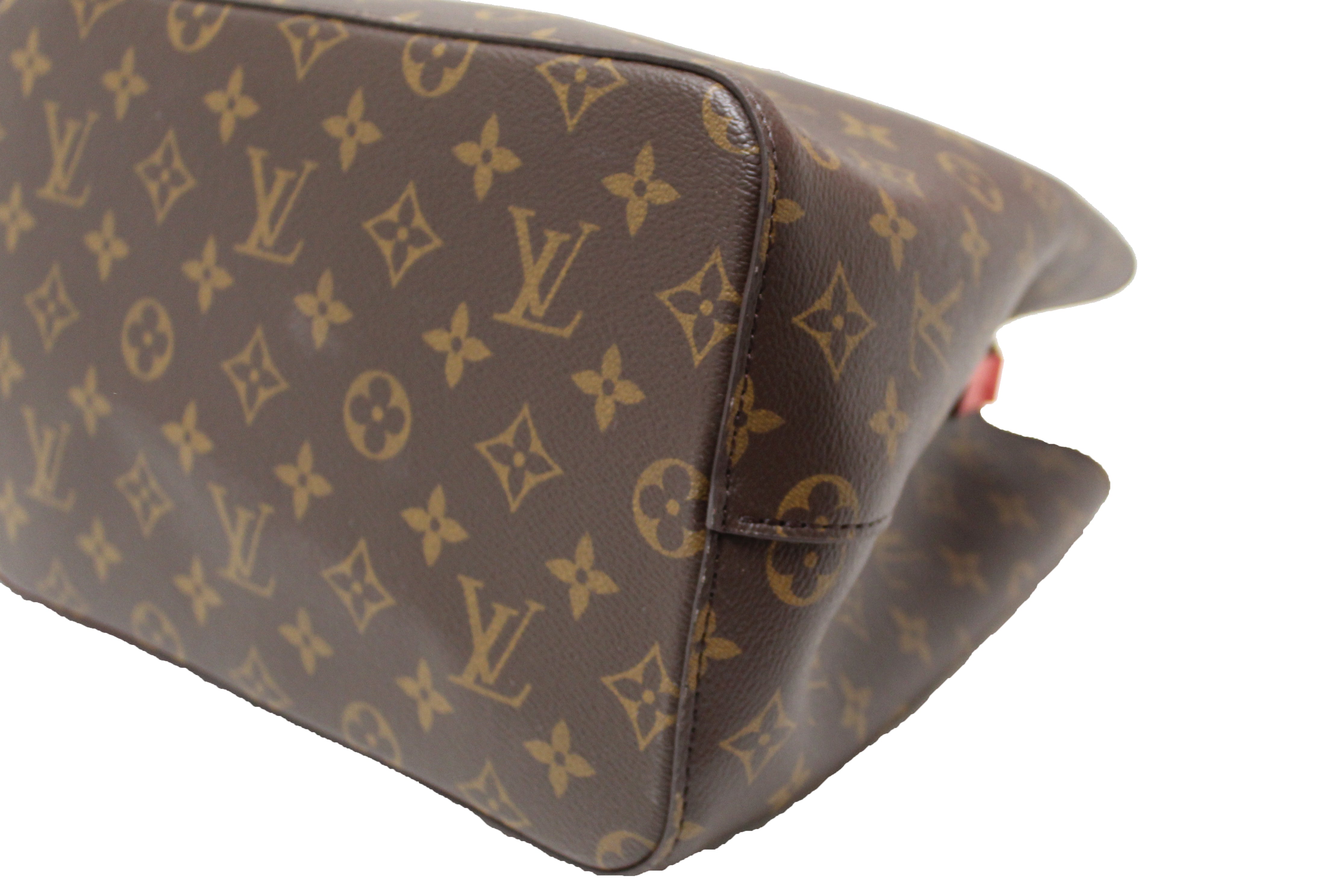 Authentic Louis Vuitton Classic Monogram Red NeoNoe Shoulder Bag