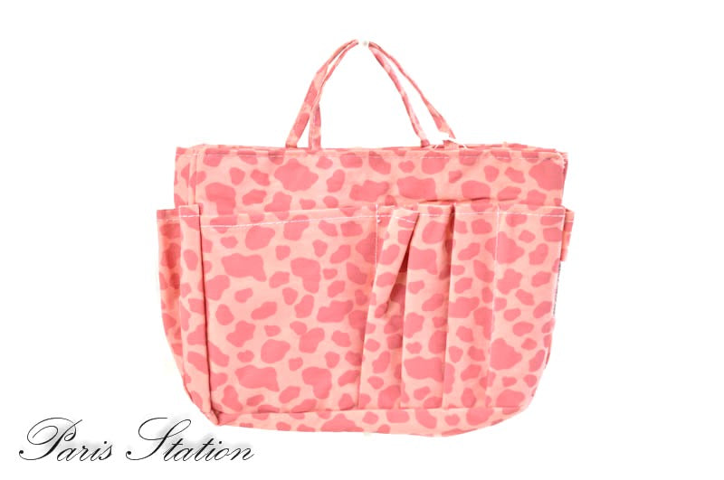 New Pink Leopard Print Canvas Small Purse Organizer