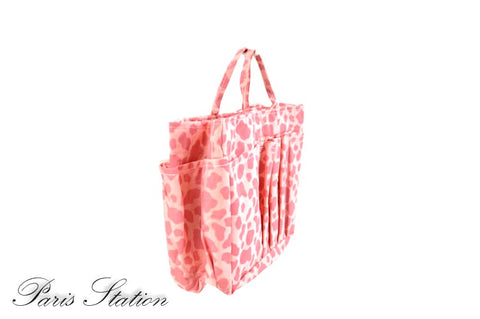 New Pink Leopard Print Canvas Small Purse Organizer