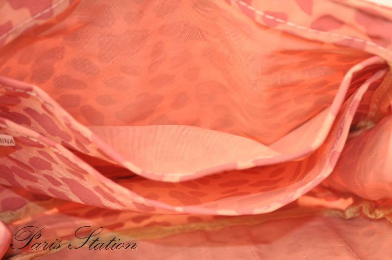 New Pink Leopard Print Canvas Small Purse Organizer