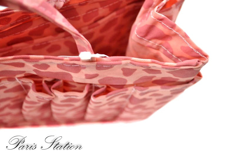 New Pink Leopard Print Canvas Small Purse Organizer