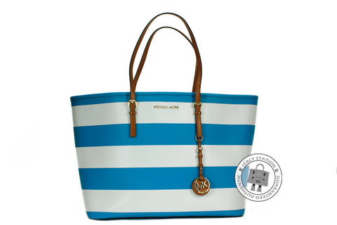 MICHAEL KORS Michael Kors 30S4GVST6R Jet Set Travel Stripe Summer Blue | Italystation.com - Shop Now at italystation.com