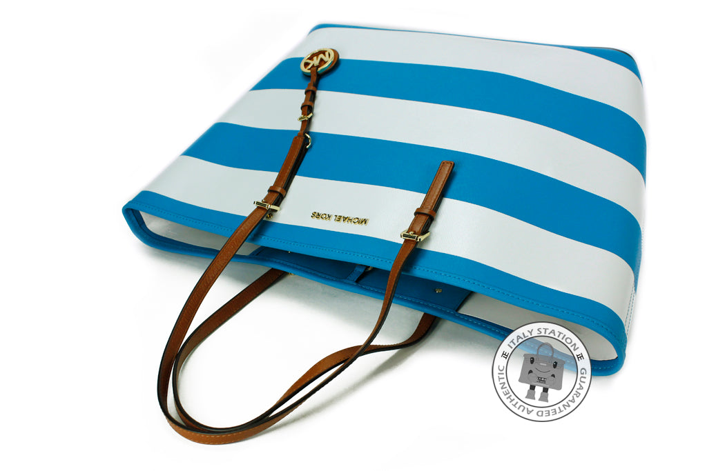 MICHAEL KORS Michael Kors 30S4GVST6R Jet Set Travel Stripe Summer Blue | Italystation.com - Shop Now at italystation.com