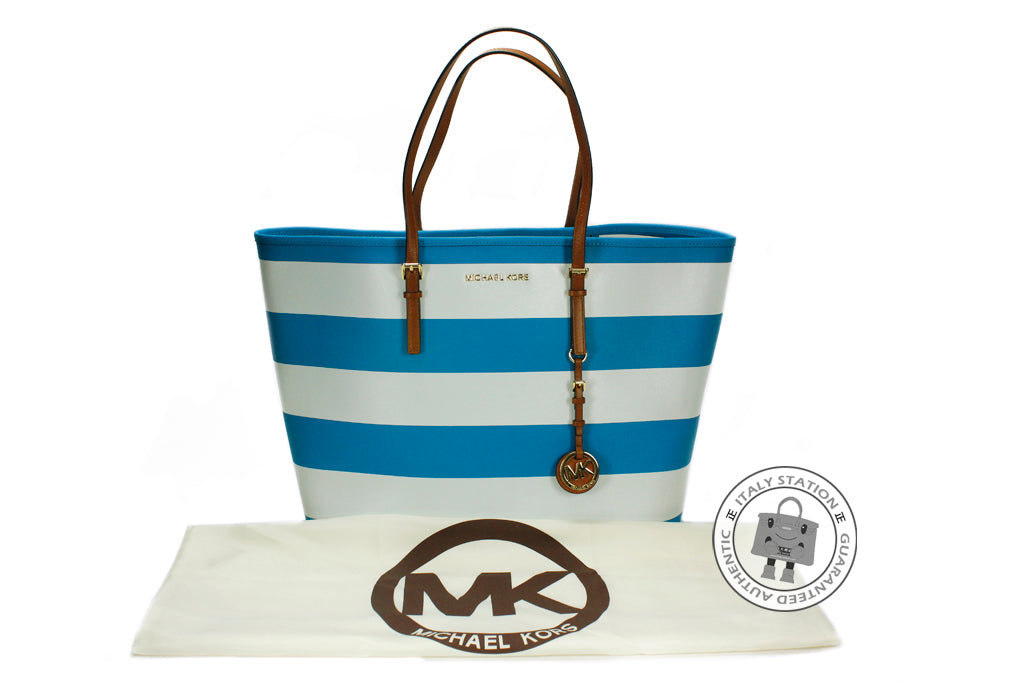 MICHAEL KORS Michael Kors 30S4GVST6R Jet Set Travel Stripe Summer Blue | Italystation.com - Shop Now at italystation.com