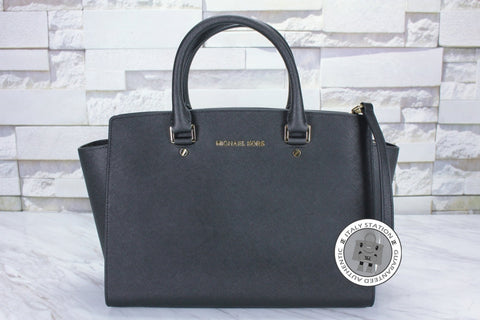 MICHAEL KORS Michael Kors 30S3GLMS7L Selma LG TZ Satchel Black / 001 C | Italystation.com - Shop Now at italystation.com