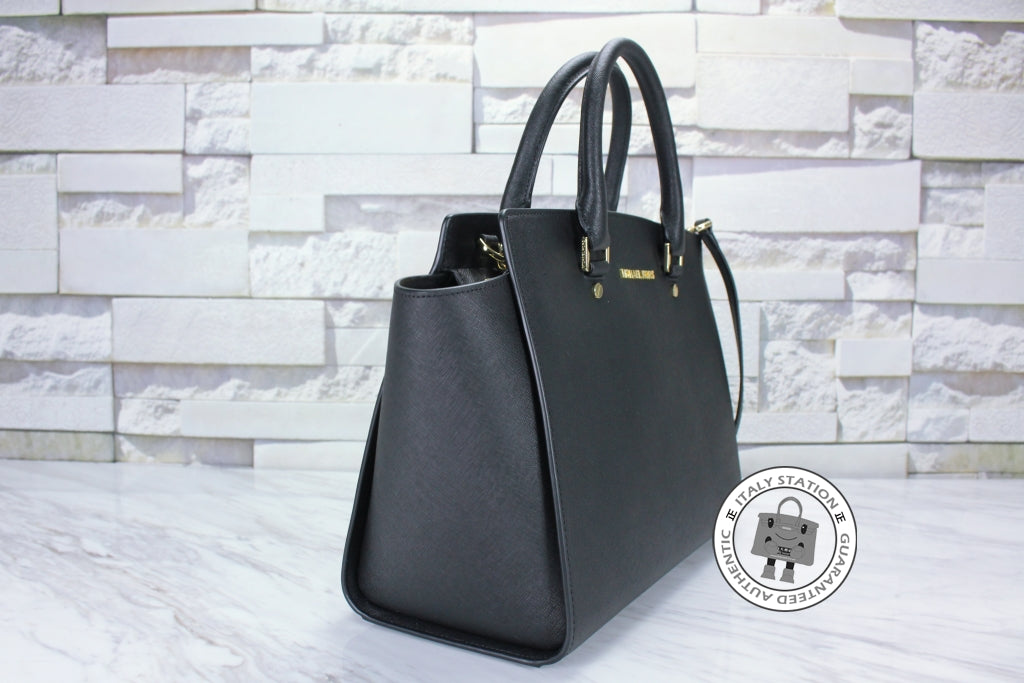 MICHAEL KORS Michael Kors 30S3GLMS7L Selma LG TZ Satchel Black / 001 C | Italystation.com - Shop Now at italystation.com