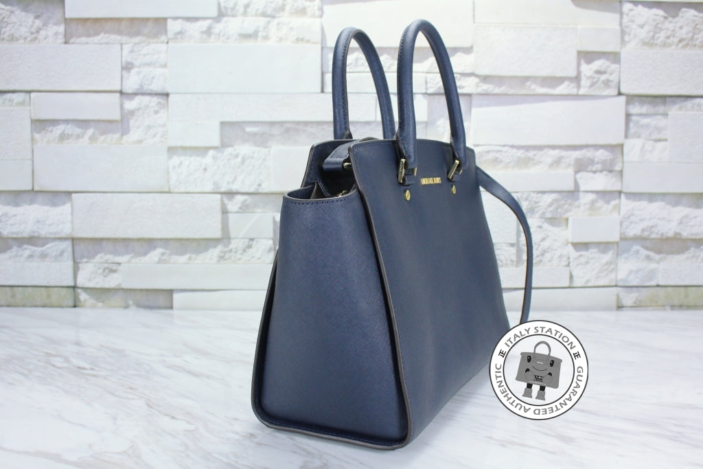 MICHAEL KORS Michael Kors 30S3GLMS7L Selma LG TZ Satchel Navy / 406 Ca | Italystation.com - Shop Now at italystation.com