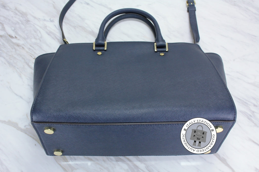 MICHAEL KORS Michael Kors 30S3GLMS7L Selma LG TZ Satchel Navy / 406 Ca | Italystation.com - Shop Now at italystation.com