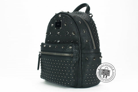 Mcm MWK5AVE88 Extra Mini Bebe Boo Swarovski Crystals Black / TI001  Leather Mini Backpacks Shw