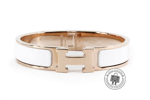 HERMES Hermes 700001 FO 31 Clic Clac H 0.5IN Wide Blanc Enamel PM Brac | Italystation.com - Shop Now at italystation.com