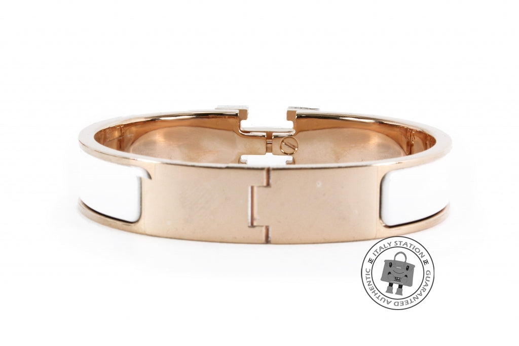 HERMES Hermes 700001 FO 31 Clic Clac H 0.5IN Wide Blanc Enamel PM Brac | Italystation.com - Shop Now at italystation.com