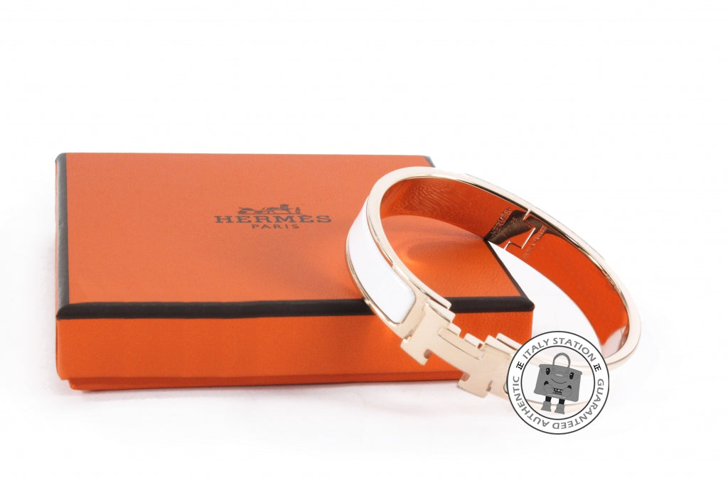 HERMES Hermes 700001 FO 31 Clic Clac H 0.5IN Wide Blanc Enamel PM Brac | Italystation.com - Shop Now at italystation.com