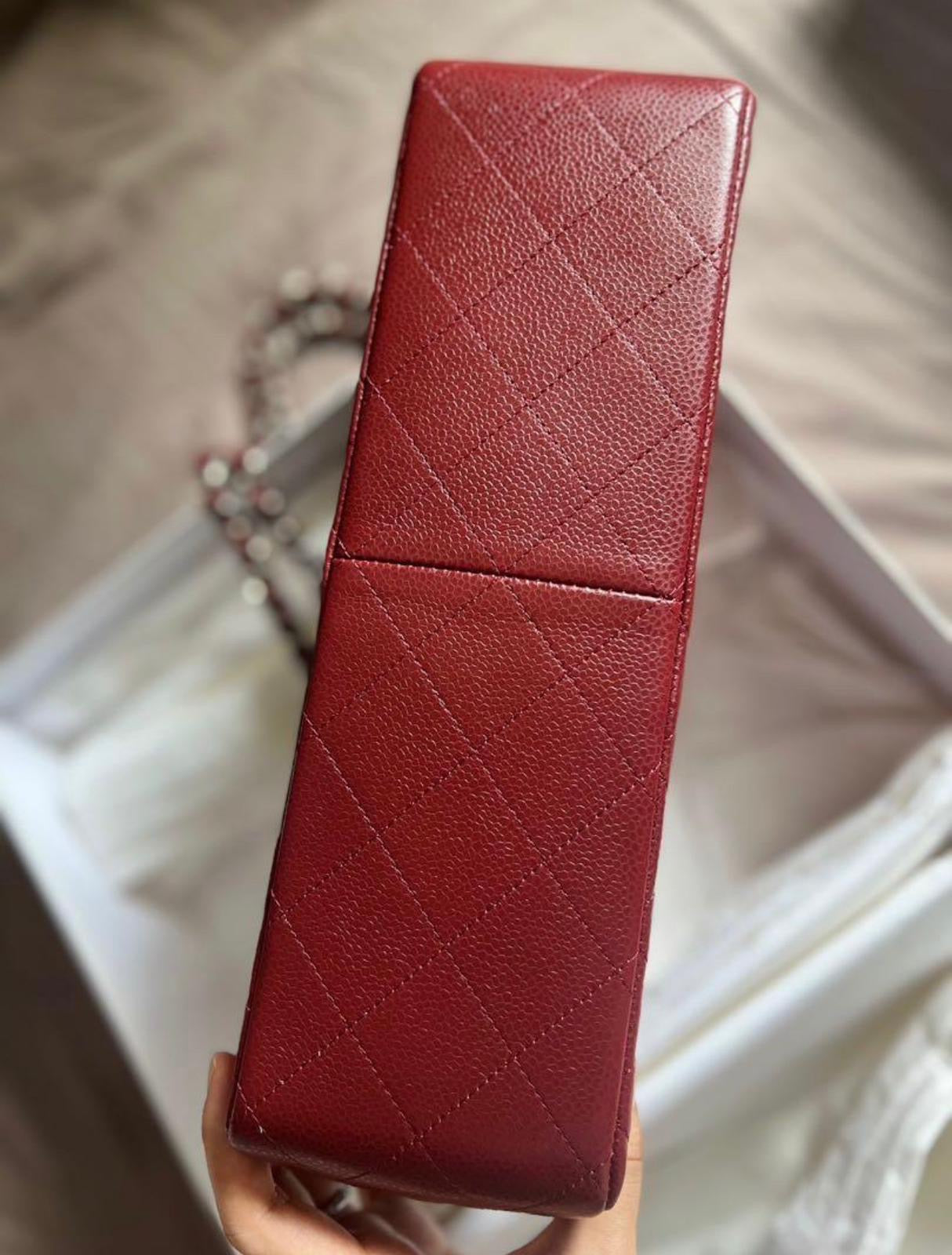 CHANEL Chanel A58600 Classic CC Red Caviar Jumbo Shoulder Bags Shw | Italystation.com - Shop Now at italystation.com
