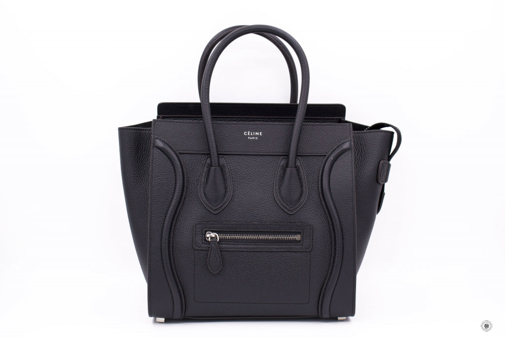 CELINE Celine 16779 3DRU Luggage Black / 0N38 Calfskin Micro Tote Bag  | Italystation.com - Shop Now at italystation.com