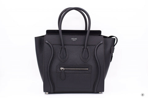 CELINE Celine 16779 3DRU Luggage Black / 0N38 Calfskin Micro Tote Bag  | Italystation.com - Shop Now at italystation.com