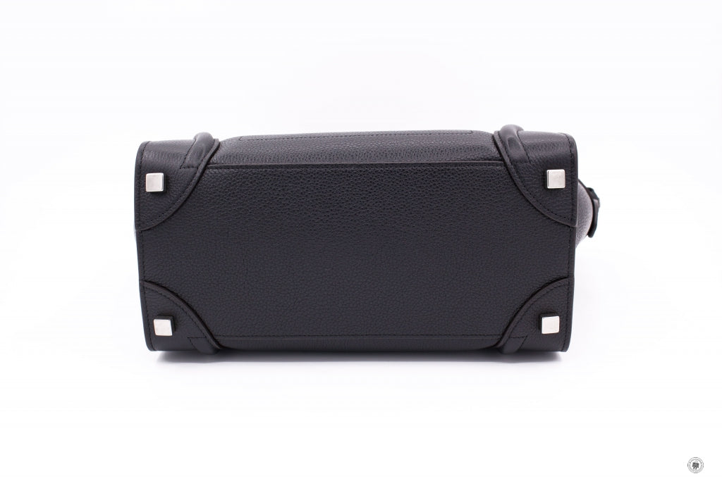CELINE Celine 16779 3DRU Luggage Black / 0N38 Calfskin Micro Tote Bag  | Italystation.com - Shop Now at italystation.com