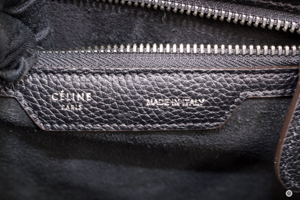 CELINE Celine 16779 3DRU Luggage Black / 0N38 Calfskin Micro Tote Bag  | Italystation.com - Shop Now at italystation.com