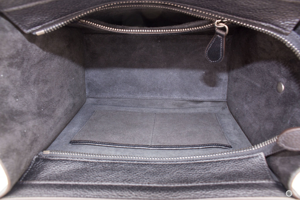 CELINE Celine 16779 3DRU Luggage Black / 0N38 Calfskin Micro Tote Bag  | Italystation.com - Shop Now at italystation.com