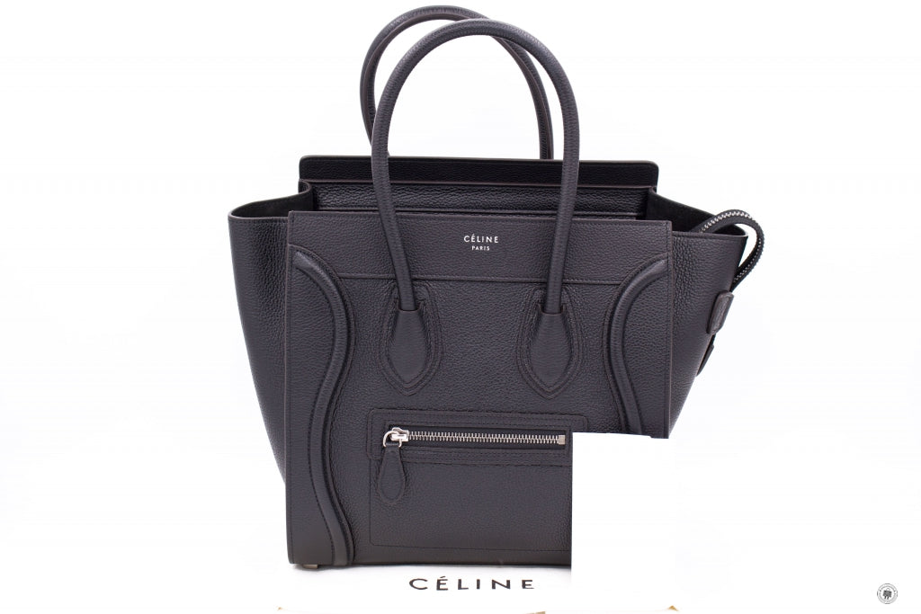 CELINE Celine 16779 3DRU Luggage Black / 0N38 Calfskin Micro Tote Bag  | Italystation.com - Shop Now at italystation.com