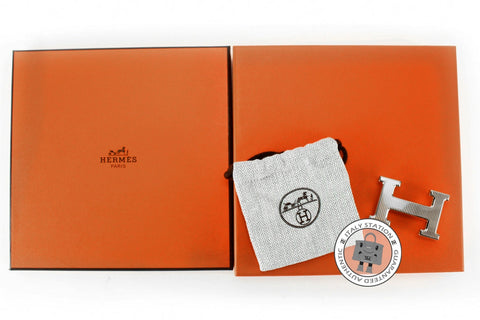 Hermes Stripe H Silver Metal Buckle Phw