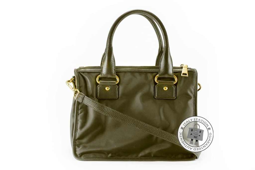 PRADA Prada BL0749 Nylon Jacquard + Bauletto Ebano Nylon Shoulder Bags | Italystation.com - Shop Now at italystation.com
