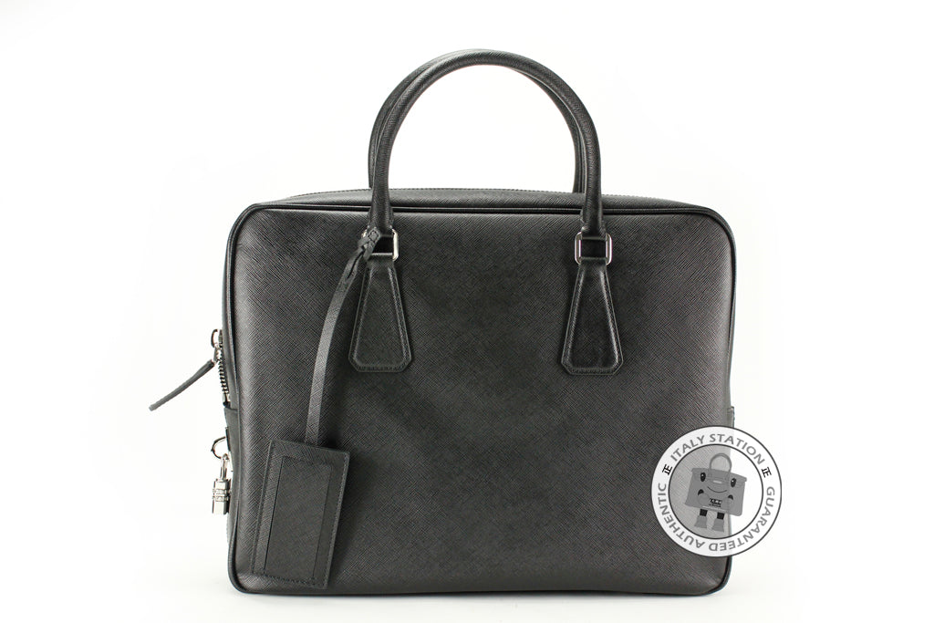 PRADA Prada VS0305 9Z2 Saffiano Travel Borsa DA Viaggio Nero / F0002 L | Italystation.com - Shop Now at italystation.com