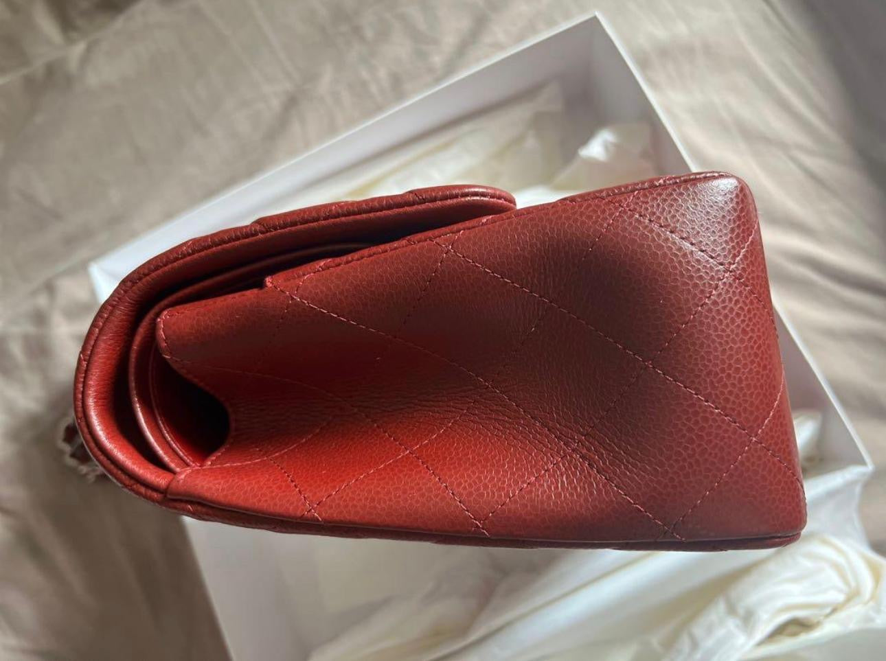CHANEL Chanel A58600 Classic CC Red Caviar Jumbo Shoulder Bags Shw | Italystation.com - Shop Now at italystation.com
