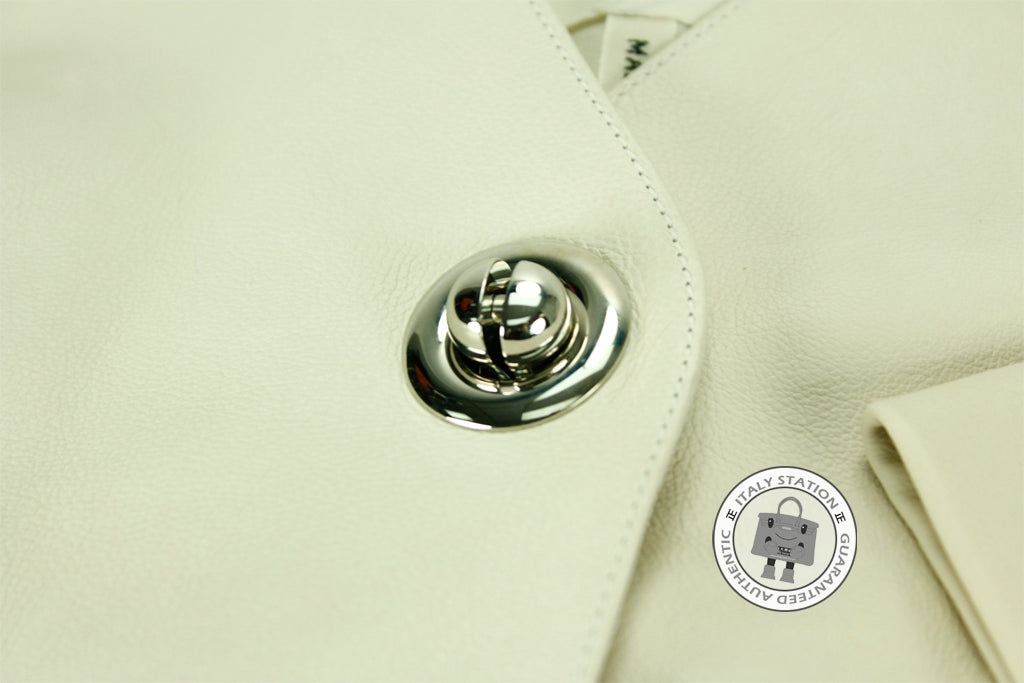 HERMES Hermes 221206D4A636 Veau Patine Paletot Ivoire / A6 Leather 36  | Italystation.com - Shop Now at italystation.com
