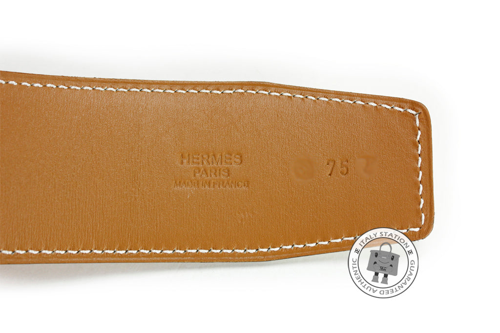 HERMES Hermes Reversible  42 MM White+nature Epsom 75 Belts | Italystation.com - Shop Now at italystation.com