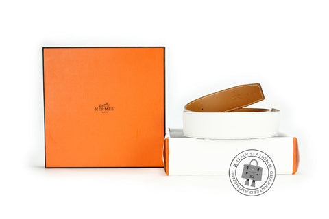 HERMES Hermes Reversible  42 MM White+nature Epsom 75 Belts | Italystation.com - Shop Now at italystation.com