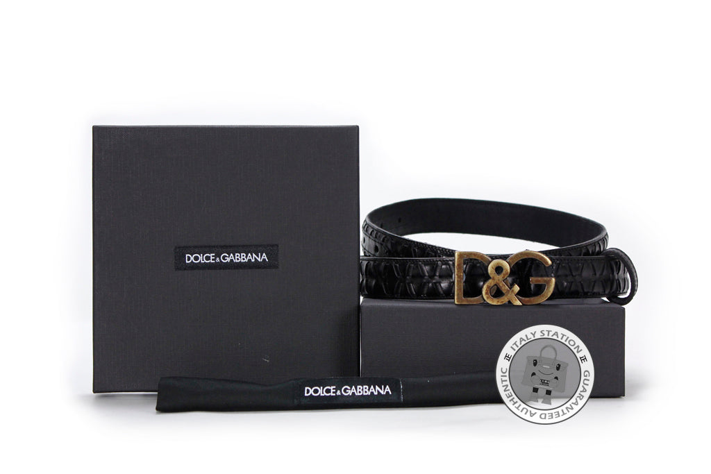 DOLCE & GABBANA Dolce & Gabbana BC3809 A1186 Varie Calfskin Black / 80 | Italystation.com - Shop Now at italystation.com