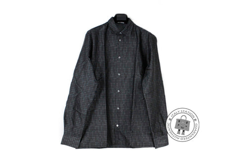 Hermes 346220HG Chem Ajustee Col Droit Souple Noir / 02 Cotton 40 Shirts