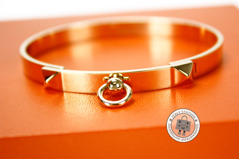 Hermes 108112B Collier DE Chien Cuff Cdc 18K Gold / 00SH Metal PM Bracelet Ghw