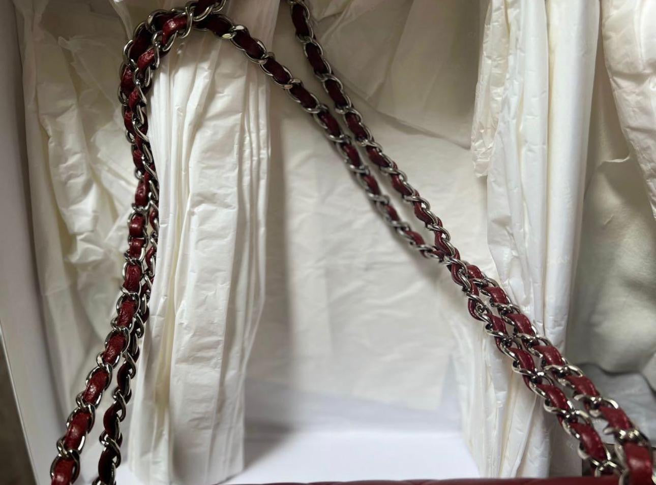 CHANEL Chanel A58600 Classic CC Red Caviar Jumbo Shoulder Bags Shw | Italystation.com - Shop Now at italystation.com