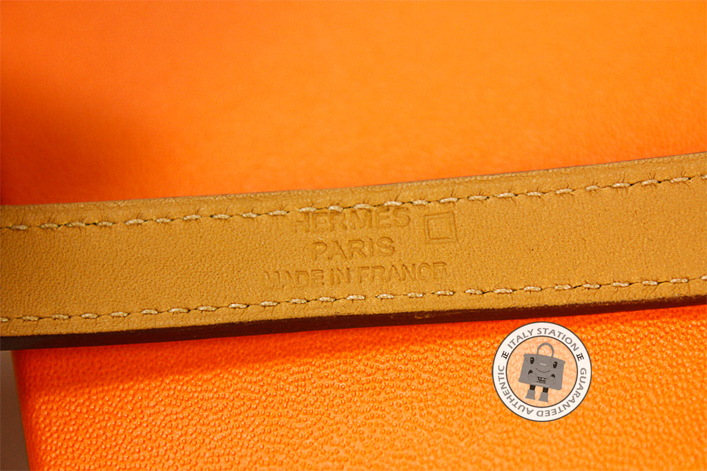 HERMES Hermes Kelly Double Tour Orange Shiny Crocodile Small Bracelet  | Italystation.com - Shop Now at italystation.com