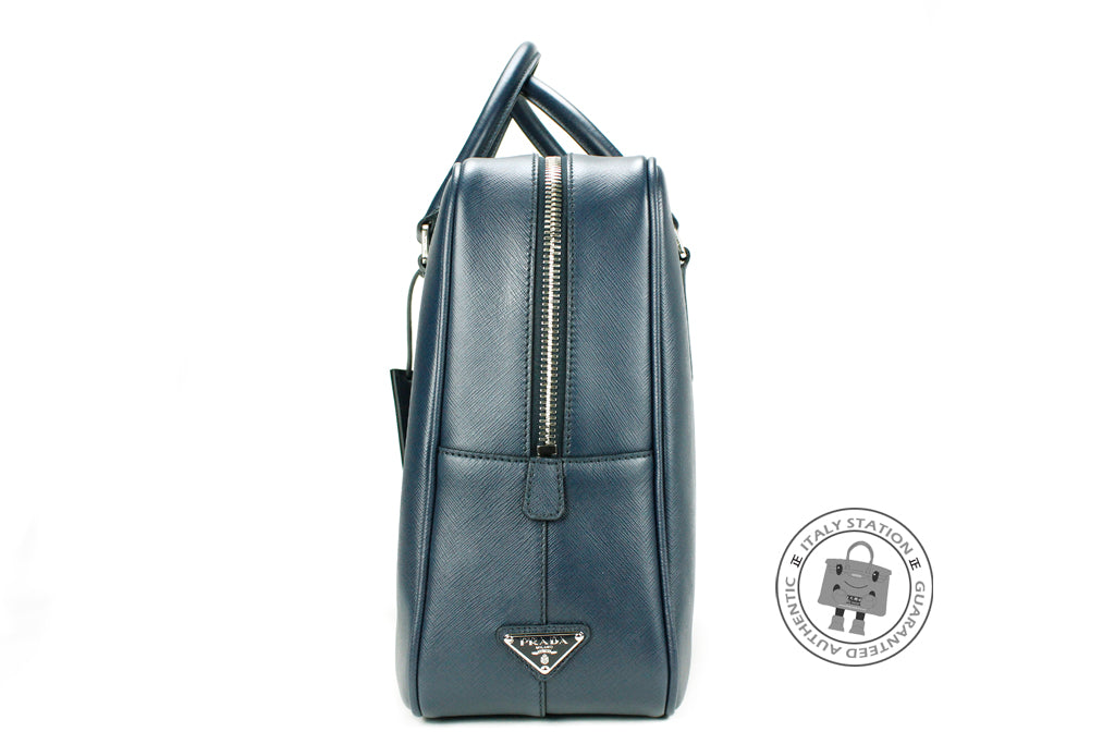 PRADA Prada VS0088 9Z2 Saffiano Travel Borsa DA Viaggio Baltico / F021 | Italystation.com - Shop Now at italystation.com