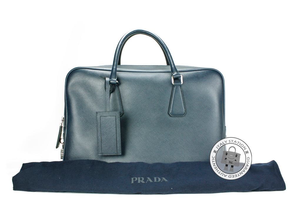 PRADA Prada VS0088 9Z2 Saffiano Travel Borsa DA Viaggio Baltico / F021 | Italystation.com - Shop Now at italystation.com