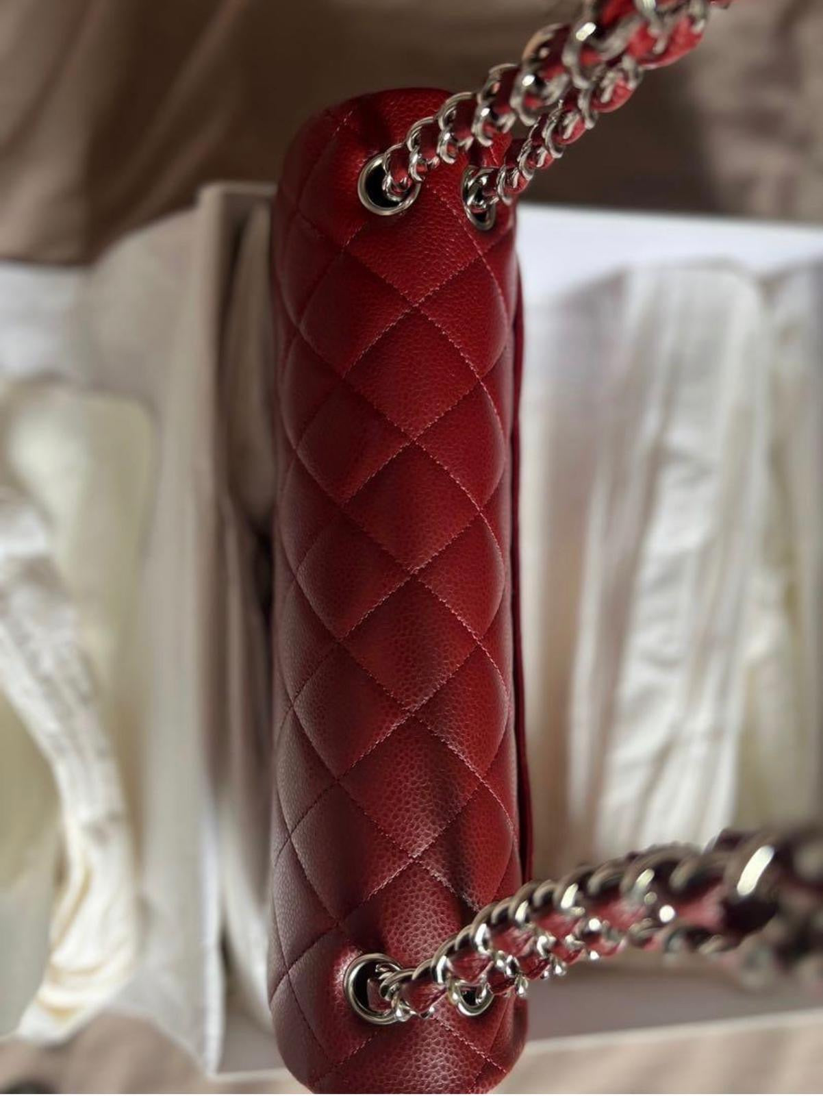 CHANEL Chanel A58600 Classic CC Red Caviar Jumbo Shoulder Bags Shw | Italystation.com - Shop Now at italystation.com