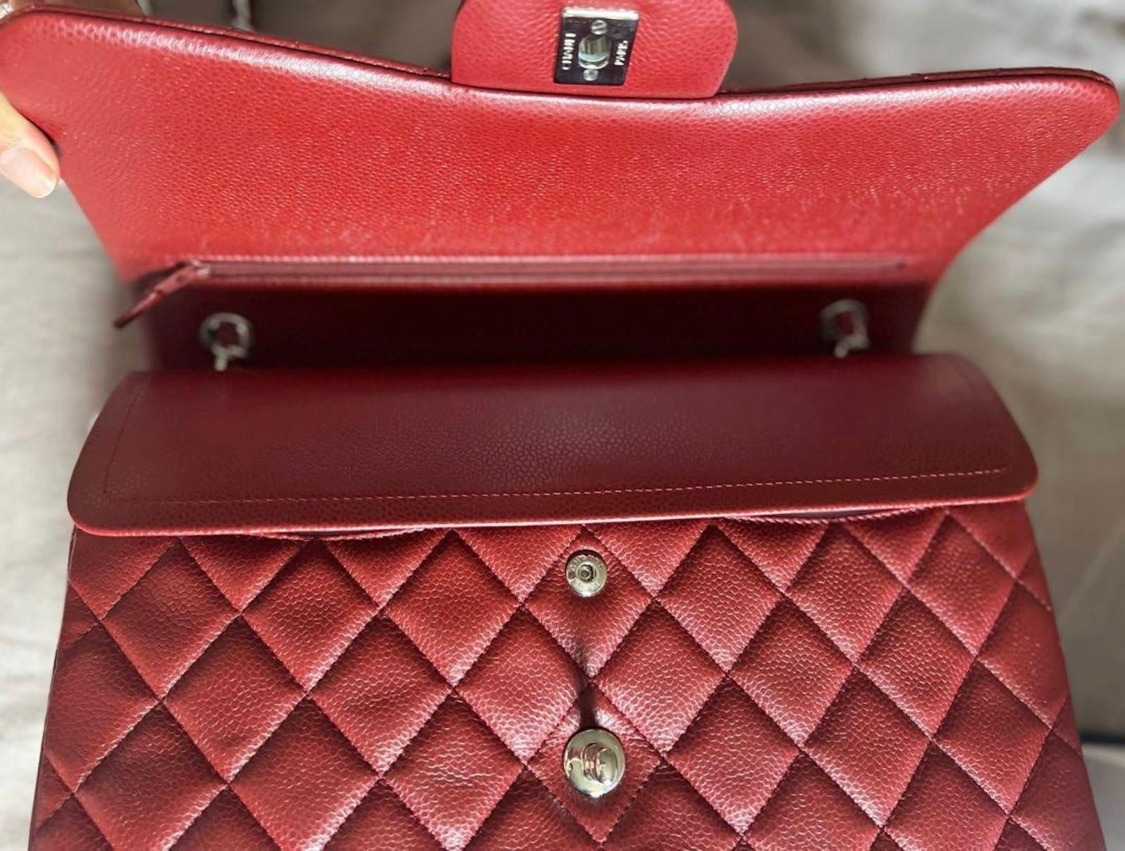 CHANEL Chanel A58600 Classic CC Red Caviar Jumbo Shoulder Bags Shw | Italystation.com - Shop Now at italystation.com