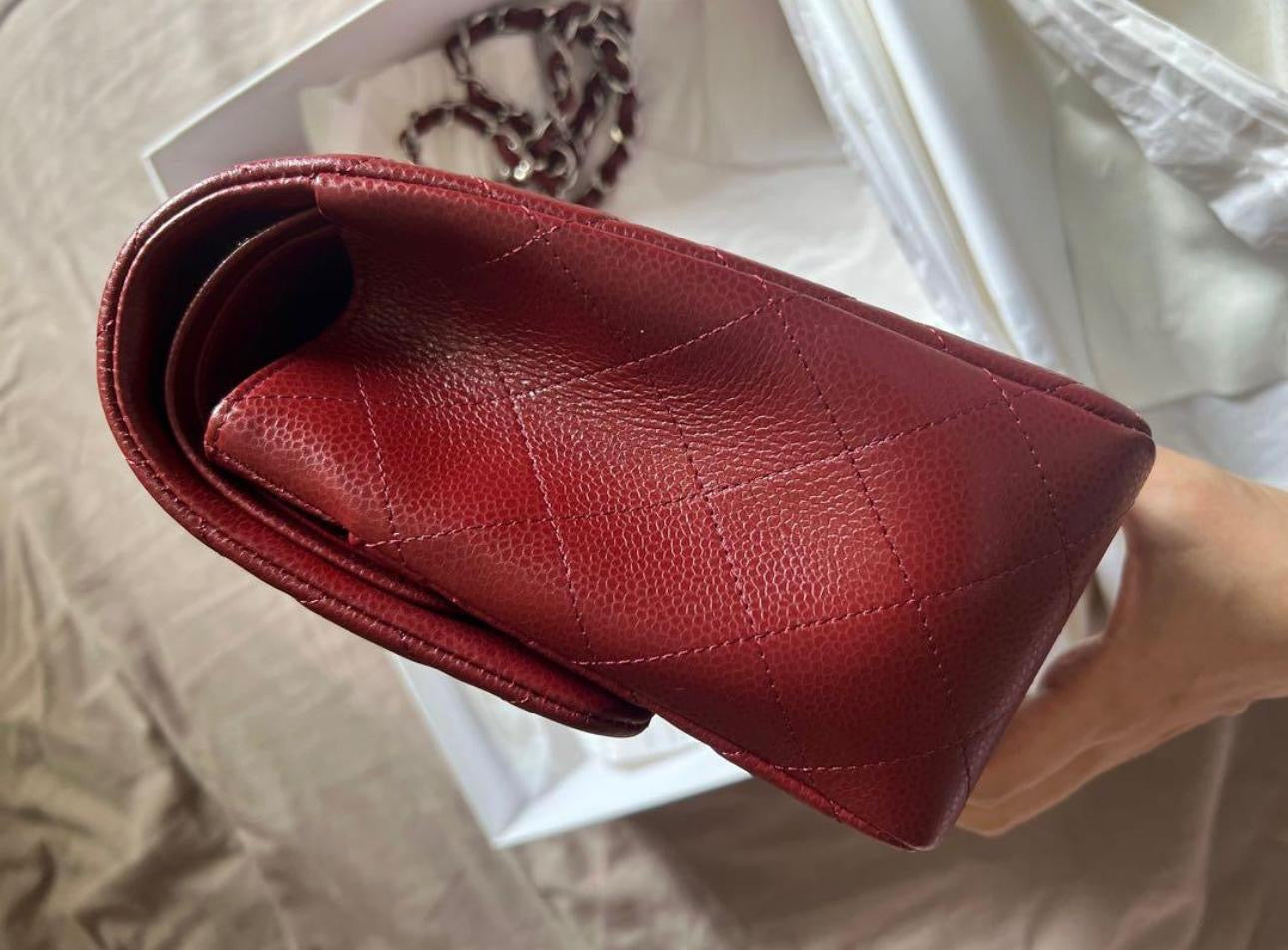 CHANEL Chanel A58600 Classic CC Red Caviar Jumbo Shoulder Bags Shw | Italystation.com - Shop Now at italystation.com