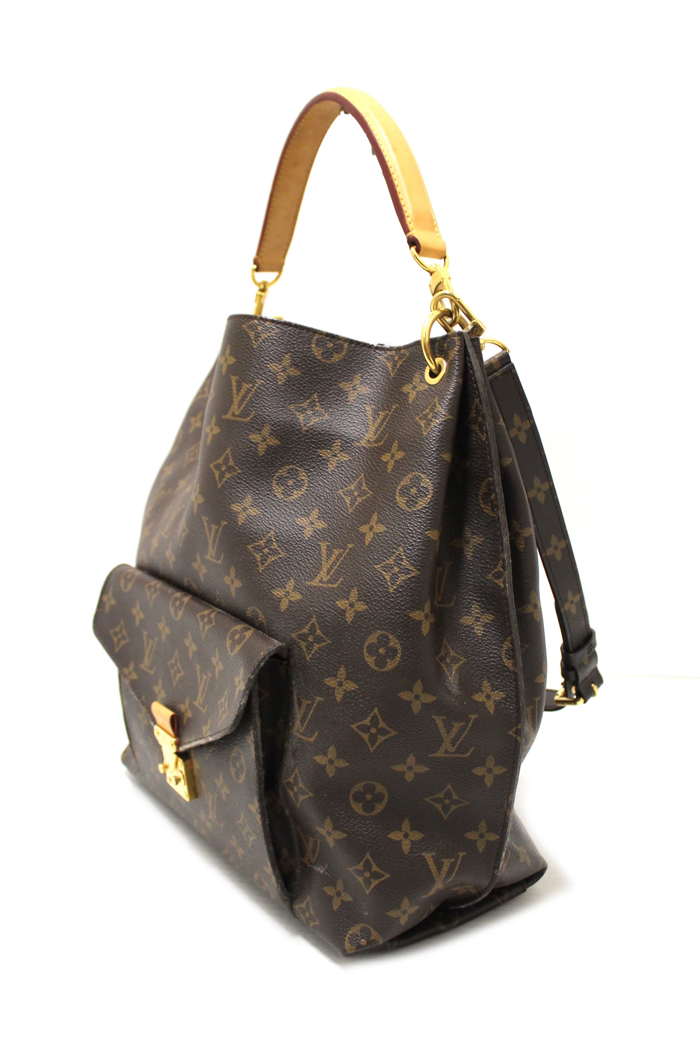 Authentic Louis Vuitton Classic Monogram Canvas Metis Tote Shoulder Bag