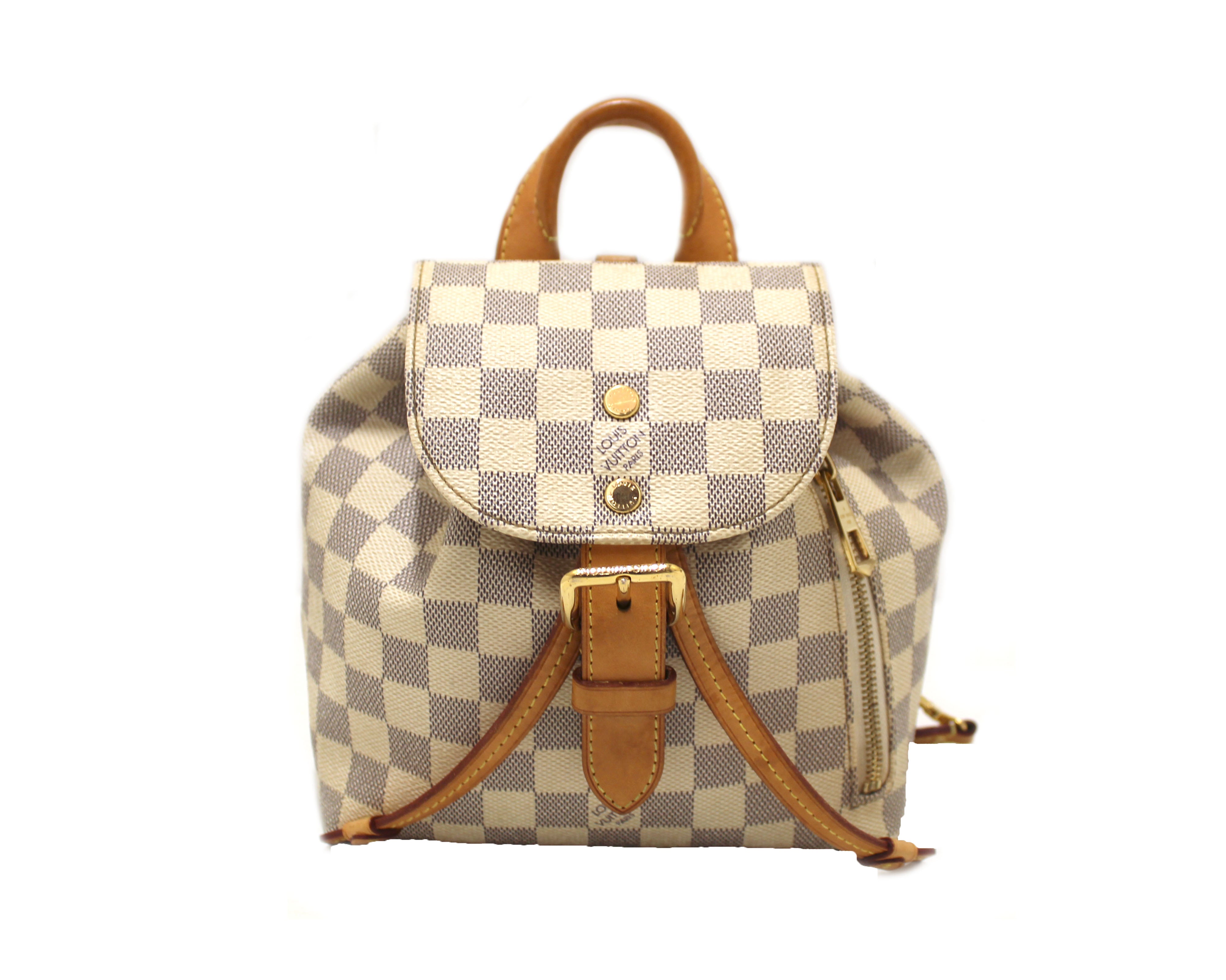 Authentic Louis Vuitton Damier Azur Canvas Sperone BB Backpack
