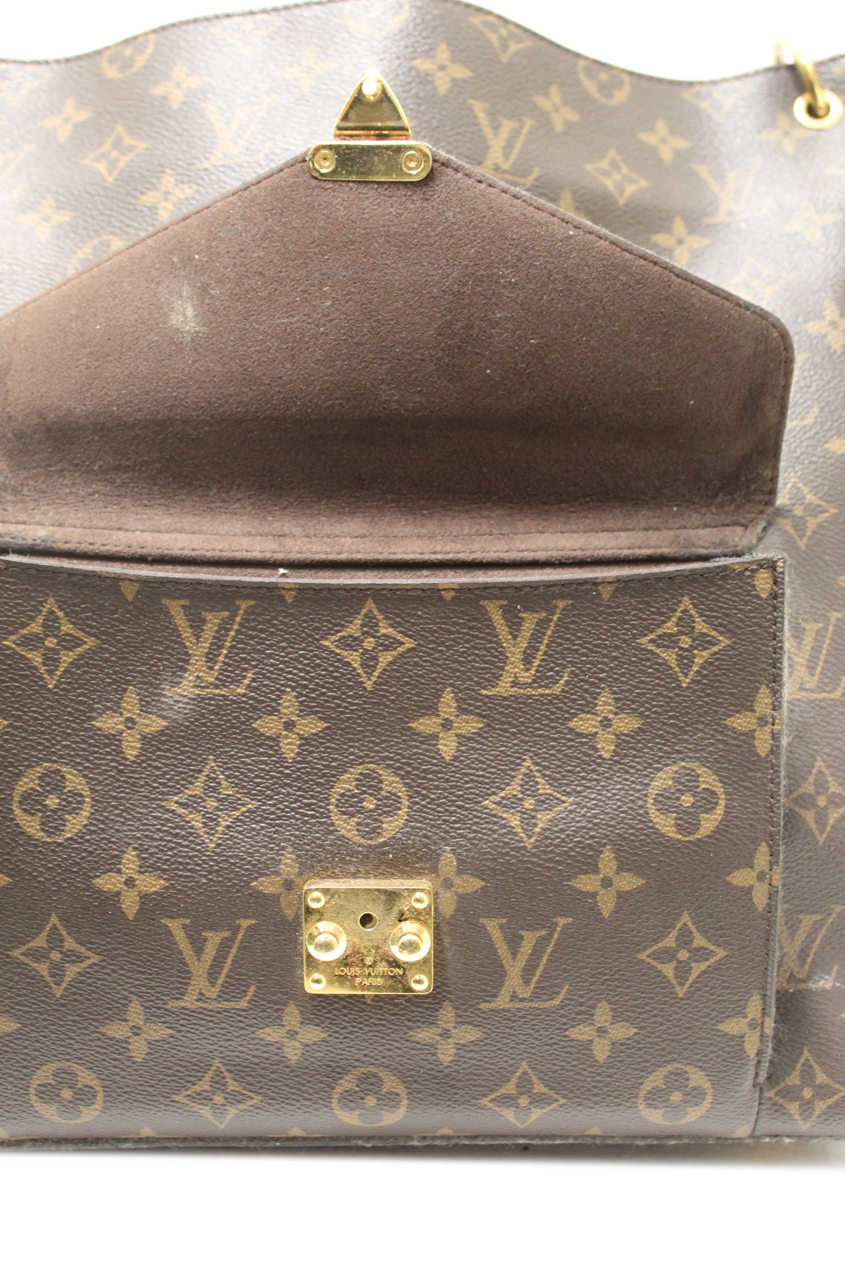 Authentic Louis Vuitton Classic Monogram Canvas Metis Tote Shoulder Bag