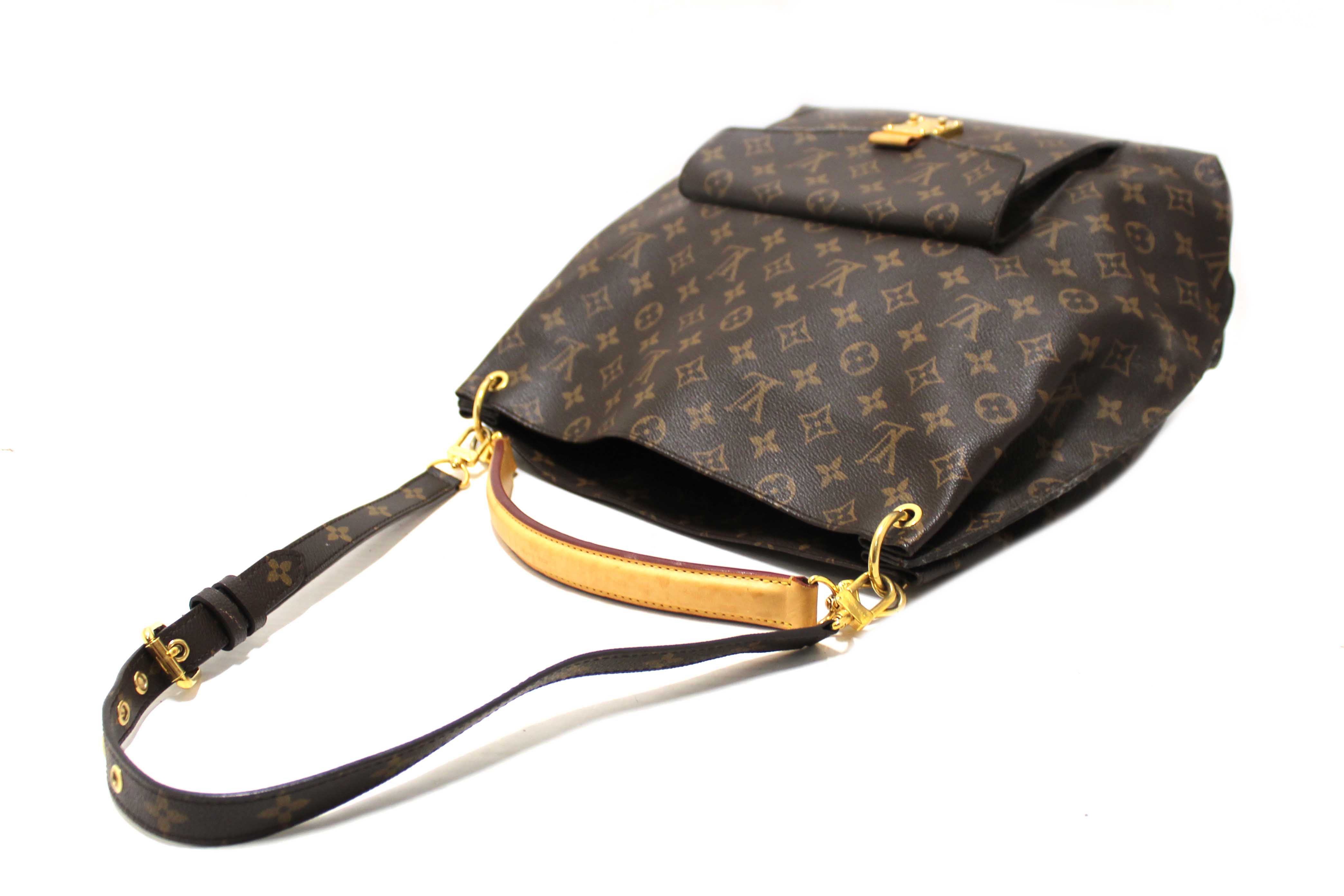 Authentic Louis Vuitton Classic Monogram Canvas Metis Tote Shoulder Bag