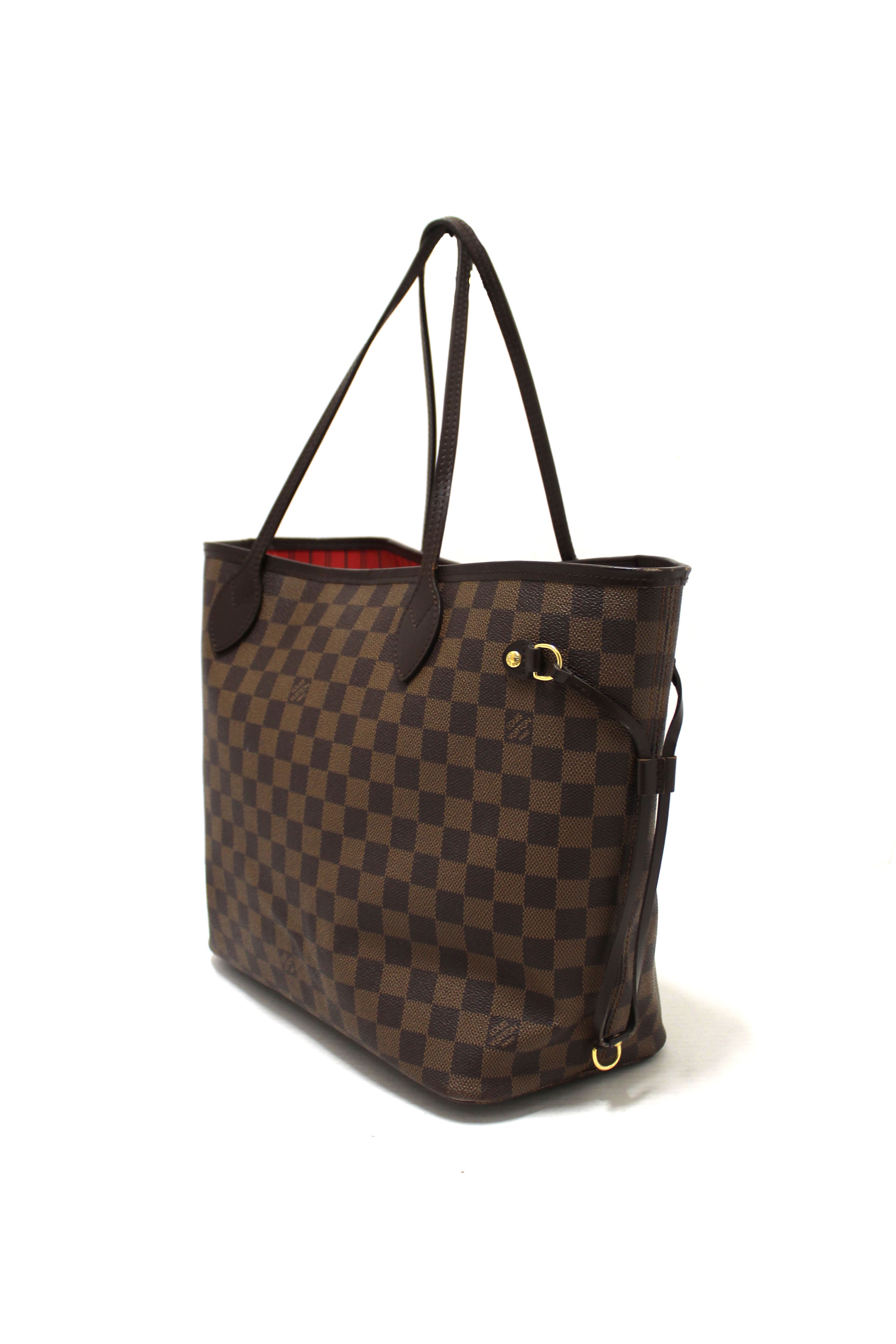 Authentic Louis Vuitton Damier Canvas Neverfull MM Shoulder Tote Bag