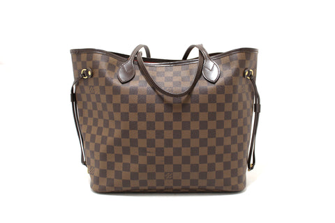 Authentic Louis Vuitton Damier Canvas Neverfull MM Shoulder Tote Bag