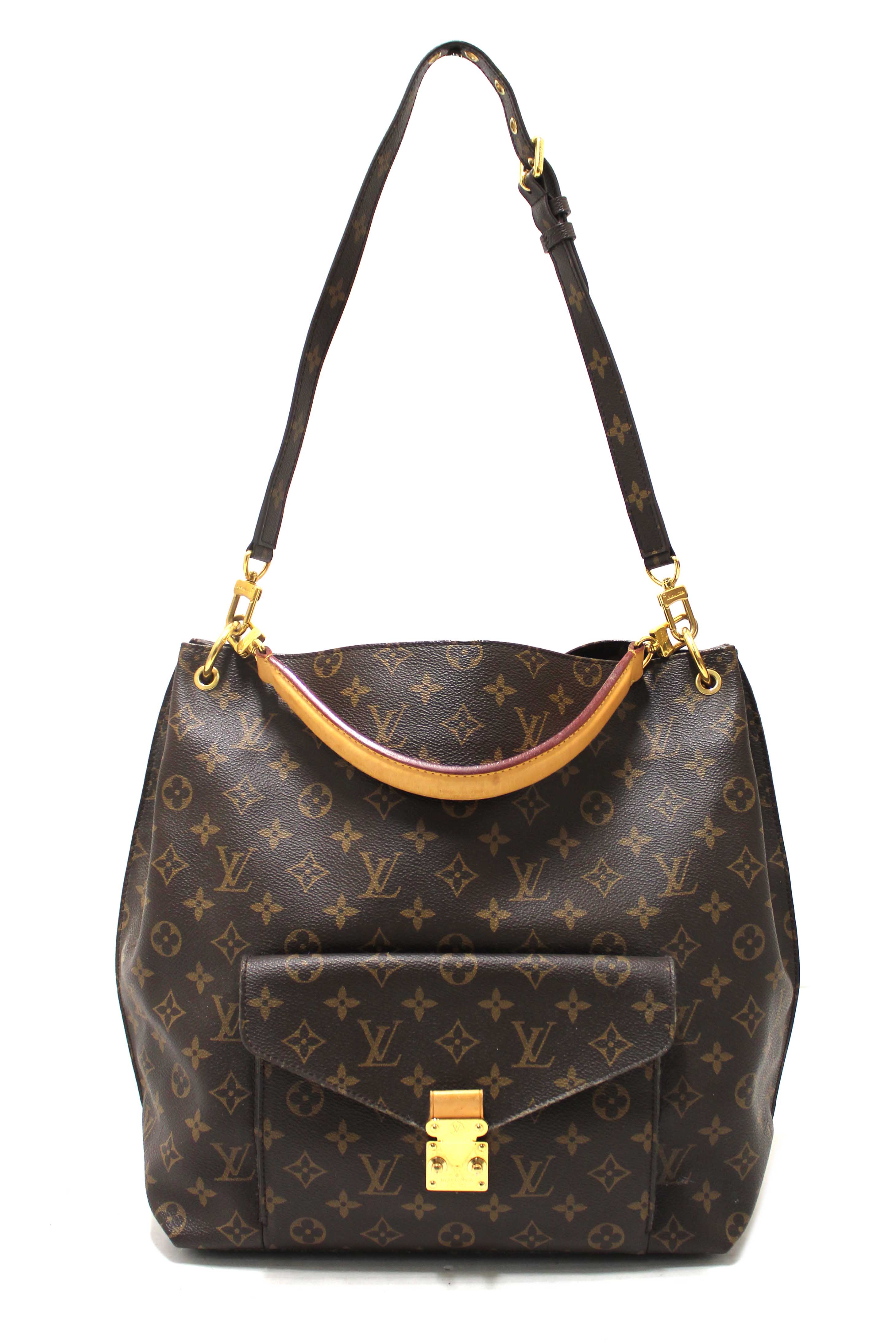 Authentic Louis Vuitton Classic Monogram Canvas Metis Tote Shoulder Bag