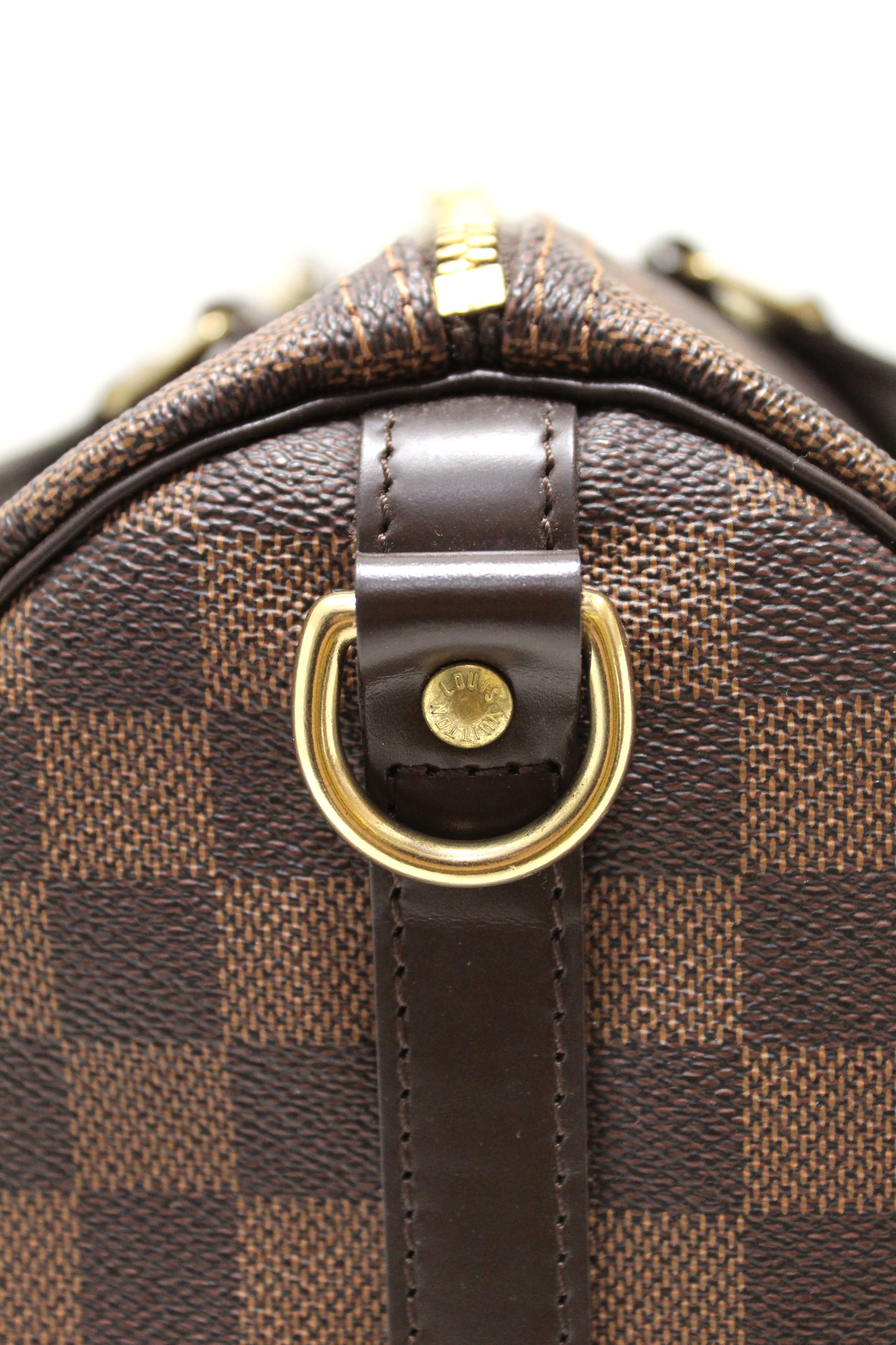Authentic Louis Vuitton Damier Ebene Speedy 35 Bandouliere Bag