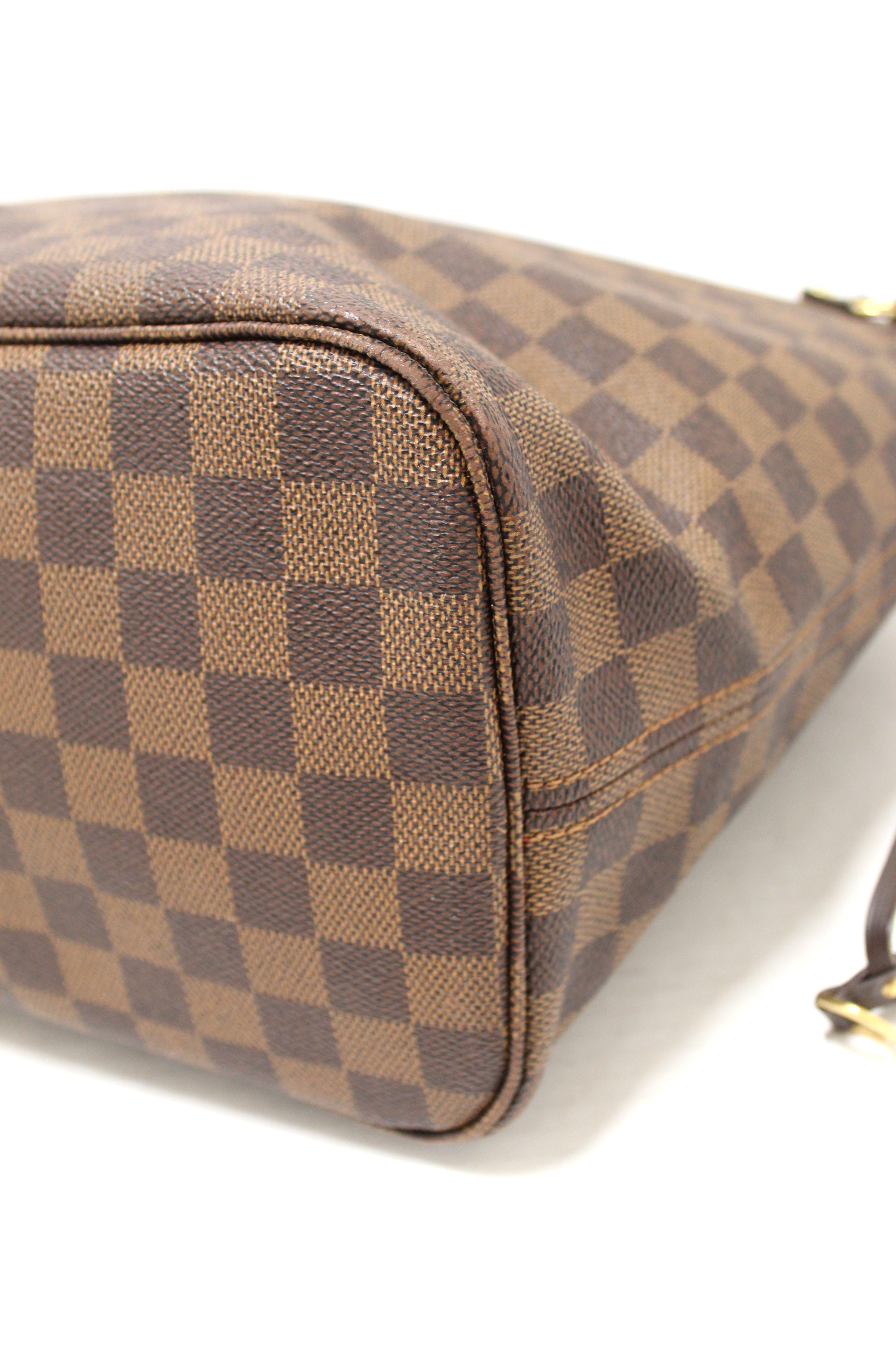 Authentic Louis Vuitton Damier Canvas Neverfull MM Shoulder Tote Bag